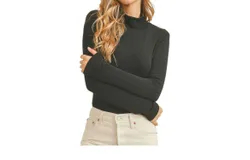 Paper Crane Lindy Turtleneck Top In Black