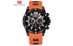 MINI FOCUS sports watch casual men's watch waterproof quartz watch multi-function luminous men's watch 0349G-orange