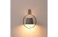 Wall lamp wall lamp modern iron acrylic decoration LED wall lamp rechargeable solution lighting fixture suitable for living room bedroom bedside study porch aisle corridor &lpar;grey&rpar;