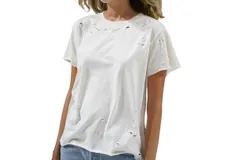 Lna Rocker Cotton Tee In Off White