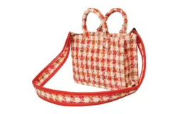 Fashion City Women&apos;s Tweed Small Tote Bag In Red