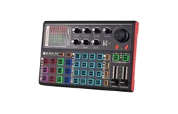 SK300 Live Sound Card External Voice Changer Audio Mixer Built-in Rechargeable Battery Multiple Sound Effects for Live Streaming Music Recording Smartphone Computer Game Karaoke