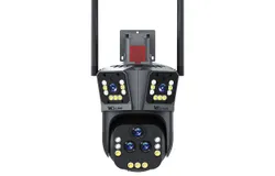 6K HD WIFI IP Camera 8X Zoom 5-Lens PTZ Outdoor 3-Screen Auto Tracking Outdoor Video Surveillance Camera &lpar;US Plug&rpar;