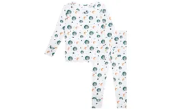 Posh Peanut Kid&apos;s Roux Long Sleeve Basic Pajama Set In White