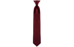 Clip on Ties for Men - Premium Solid Color Clip on Necktie - Burgundy