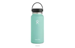 HYDRO FLASK Wide Mouth vacuum insulated stainless steel water bottle with leakproof closeable lid for cold water drinks, sports, travel, car and school-Teal