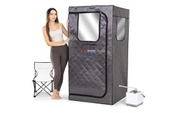 Full Size Portable Sauna for Home, Personal Steam Sauna for Home, Indoor Sauna Box Portable Home Steamer with 3L 1000W Portable Steam Generator, Folding Chair and Remote Control