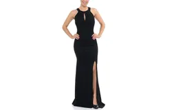 Lenovia Usa Halter Twist Gown In Black