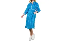 Thml Stripe Dress With Orange Detail In Blue