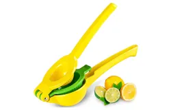 2-in-1 Lemon Squeezer - Sturdy Max Extraction Hand Juicer Lemon Squeezer Gets Every Last Drop - Easy to Clean Manual Citrus Juicer - Easy-Use Lemon Juicer Squeezer - Yellow&sol;Green
