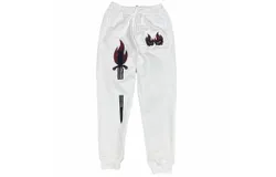 Roku Studio Men&apos;s Double Eye Sword Rhinestone Sweatpants In White