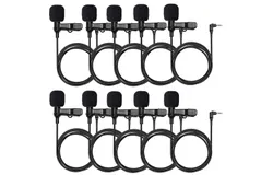 10x Hollyland External Clip On Lavalier Microphone with 3&period;5mm Audio Jack&comma; Compatible with Lark Max Microphone System-Black&comma; &lpar;1 Pack&rpar;