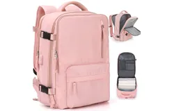 WONHOX Large Travel Backpack Carry on Flight Approved Laptop Work Business Backpack for Women Or Men -Pink