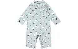 Petit Confection Kids&apos; Penguin Flannel Romper In Blue