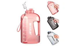 Water Bottle&comma; BOTTLED JOY 1 Gallon Sports Water Bottle with Time Markings and Reusable&comma; 128 Oz Leakproof DUNDUN Water Bottle BPA-Free&comma; Flip Top for Sports&comma; Cycling&comma; Camping