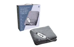 Electric Soft Microplush Heated Blanket Throw – 62x84 Inches&comma; Fast Heating with 3 Temperature Settings