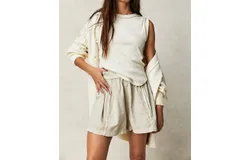 Free People Poplin Pull On Short In Nilla Cream