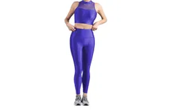 Bloch Mirella Glow High Neck Crop Top In Azure