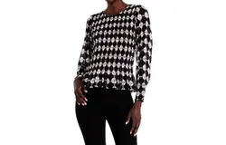 Nic &plus; Zoe Chiffon Dot Top In Black Multi