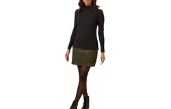 People Tree Hiral Rib Turtleneck Top In Black