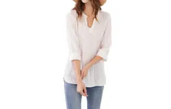 Fdj Textured Tunic Top In Punch Pink