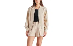 Steve Madden Viana Bomber Jacket In Beige