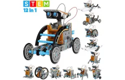 Sillbird STEM 12in1 Solar Robot Toys for Ages 8-13&comma; Solar and Cell Powered Dual Drive Motor DIY Building Science Educational Kit&comma;