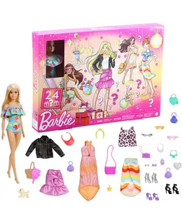 Calendario de Adventura Barbie con Muñeca Barbie, 24 Sorpresas Incluidas Ropa de Moda y Accesorios