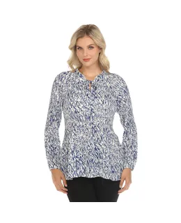 Blusa de Chiffón de Campesina Estampada para Mujer