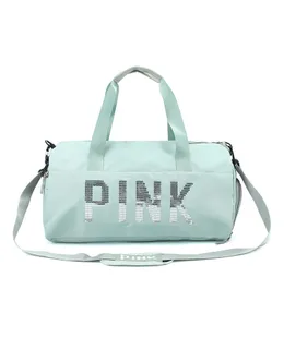Bolsa de Gimnasio con Compartimento para Zapatos de Sequin para Mujeres, Bolsa Deportiva Impermeable para Entrenamiento de Fitness y Yoga