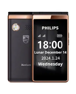 Teléfono Celular Philips E6616 Meteorite Negro Flip Dual Pantalla 4G Full Netcom para Ancianos Ultra Longo Tiempo de Espera Dual SIM Dual Espera Teléfono Celular para Ancianos Pantalla Grande Caracteres Grandes Teclas Fuertes Meteorite Negro 4G Full Netcom-oro