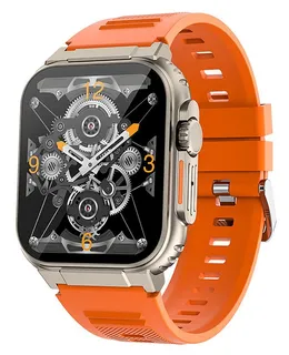 Reloj Inteligente A70 para Hombres y Mujeres, Rastreador de Fitness, Cientos de Modos de Ejercicio, Resistente al Agua, Monitoreo de Frecuencia Cardíaca y Presión Arterial para Android e iPhone (Naranja)