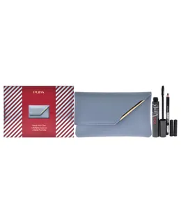 Conjunto Vamp! Todo en Uno y Multiplay de Pupa Milano para Mujeres - 3 Piezas 0.30oz Mascara Todo en Uno - 101 Negro, 0.03oz Lápiz de Ojos Multiplay - 09 Negro, Cartera