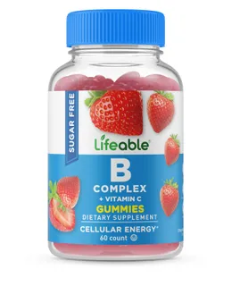 Complejo de Vitamina B Libre de Azúcar Lifeable® con Gomitas de Vitamina C - Energía - 60 Gomitas