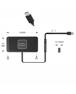 Base de Carga Inalámbrica para Teléfono Coche Qi-0.3m línea corta [INTERFAZ TYPE-C]