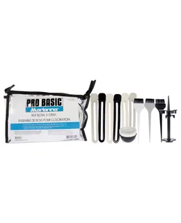 Sistema de Cuencos de Tinte Básico Pro por Marianna para Unisex - 14 Piezas 3 Cuencos de Mezcla, 6 Clips de Sección Jumbo, 3 Pinceles de Tinte, Soporte para Caddy, Estuche de Transporte de Vinilo
