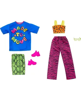Ropa, Moda y Accesorios de Barbie 2-Pack Dolls, 2 Vestidos Vibrantes con Piezas de Estilo para Looks Completos
