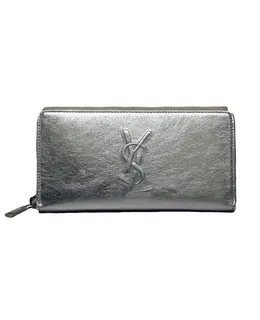 Cartera Yves Saint Laurent YSL Belle du Jour de Cuero Plateado con Cremallera