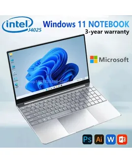 Intel Celeron J4025 laptop Windows 10 laptops 12GB RAM 128GB SSD Computer 1366*768 Resolution Office Study PC Computer-New