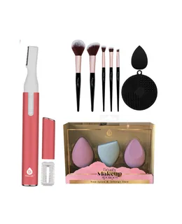 Completo Kit de Herramientas de Belleza – 7 Cepillos, Esponja de Mezclado y Cortador de Pestañas de Precisión