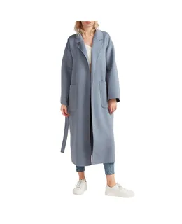 Abrigo de Mujer Belle & Bloom con Dobladillo Dividido en Azul Vaquero