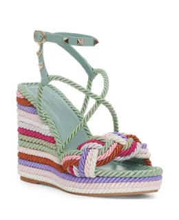 Sandalias trenzadas Valentino Garavani TALLA 38 Multicolor, Cuero