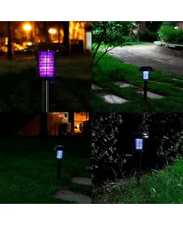 Luz de Jardín LED Solar con Zapper de Insectos Integrado