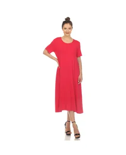 Vestido Midi de Manga Corta para Mujer