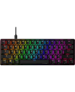 HyperX - Alloy Origins 60% Teclado Mecánico Cableado Lineal Rojo de 60% con Iluminación RGB - Negro-4P5N4AA#ABA/HKBO1S-RB-US/G