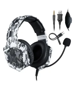 Oculus K8 3.5mm Gaming Headset Estéreo Over-ear con Luces LED RGB y Micrófono de Cancelación de Ruido para PS4 New Xbox One PC Computadora Laptop
