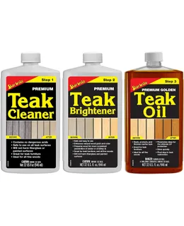 Kit de Té para STAR BRITE - Restaurar Decks, Patio, Muebles al Aire Libre, Barcos y Madera Fina - Juego de Limpiador y Brillador de Té Marín de Grado con Aceite de Té Dorado Premium - Renovar, Refinar y Proteger (081202) - Estilo: Kit de 32 OZ