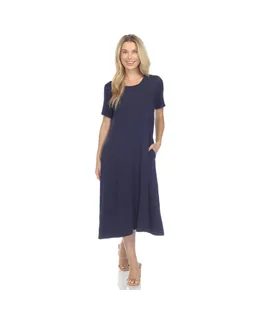 Vestido Midi de Manga Corta para Mujer
