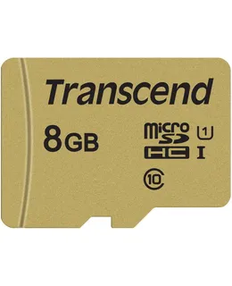 Transcend 8GB UHS-1 Clase 10 micro SD 500S Lectura hasta 95MB/s Construido con Tarjeta de Memoria Flash MLC + Adaptador SD