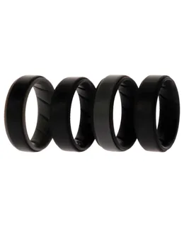 Conjunto de Anillo de Boda BR de Silicona - Negro por ROQ para Hombres - 4 x 12 mm
